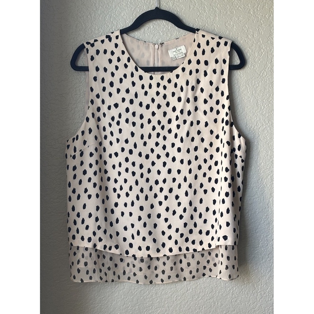 Kate Spade Blush Leopard Spotted Sleeveless Blouse. Size XL